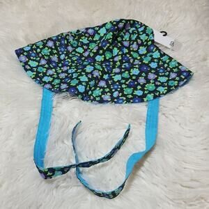 NWT Nordstrom BP Black Floral Reversible Sun Hat